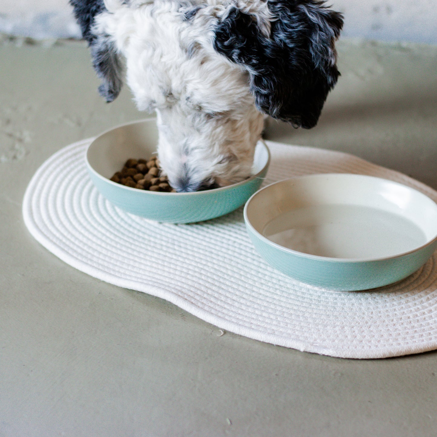Midlee Rope Dog Bowl Placemat Cotton Indoor Pet Cat Mat Food Water Mat