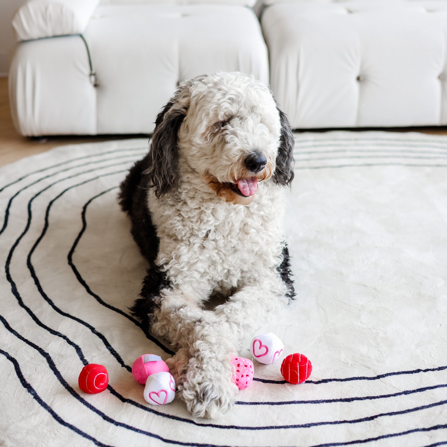 Midlee Valentine Plush Balls Dog Toy - Set of 6