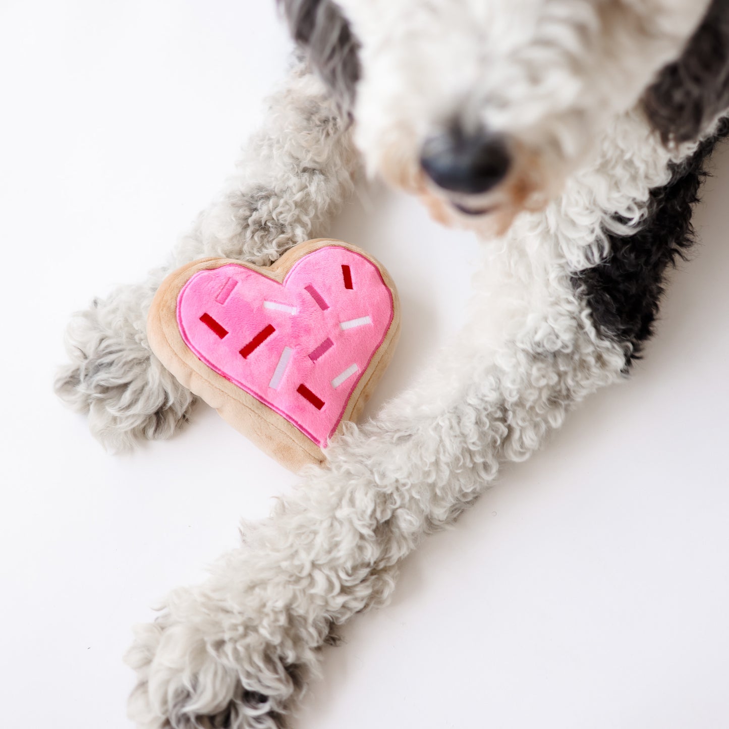 Midlee Pink Heart Sugar Cookie Dog Toy