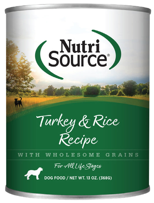 NutriSource Turkey and Rice With Wholesome Grains Wet Canned Dog Food - 13 oz