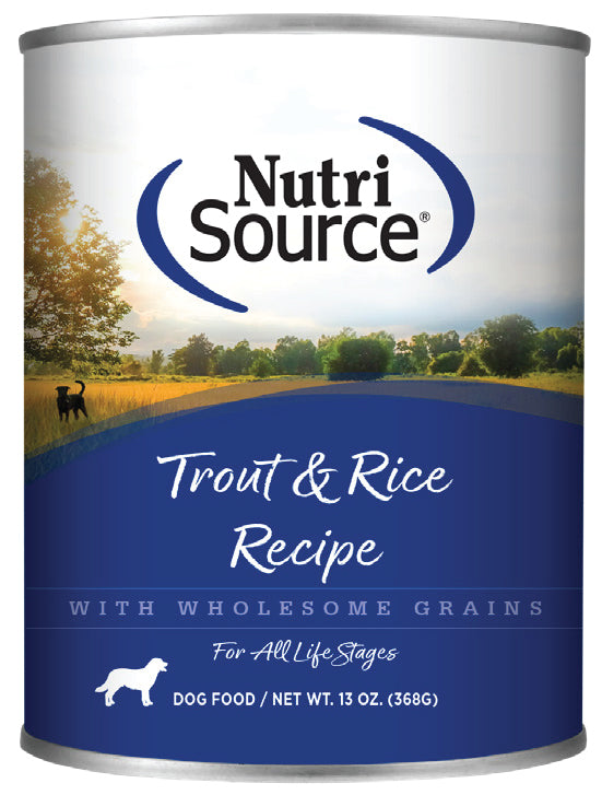 NutriSource Trout and Rice With Wholesome Grains Wet Canned Dog Food - 13 oz