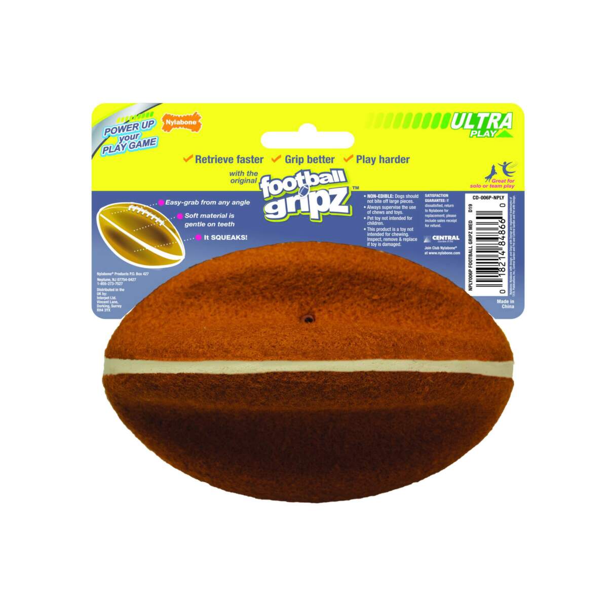 Nylabone Power Play Football Large Dog Toy -8.5"
