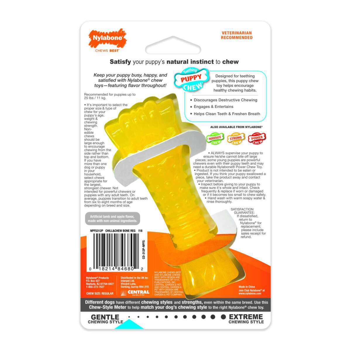 Nylabone Puppy Chew Color Changing Chill N Chew Bone - Mini Souper