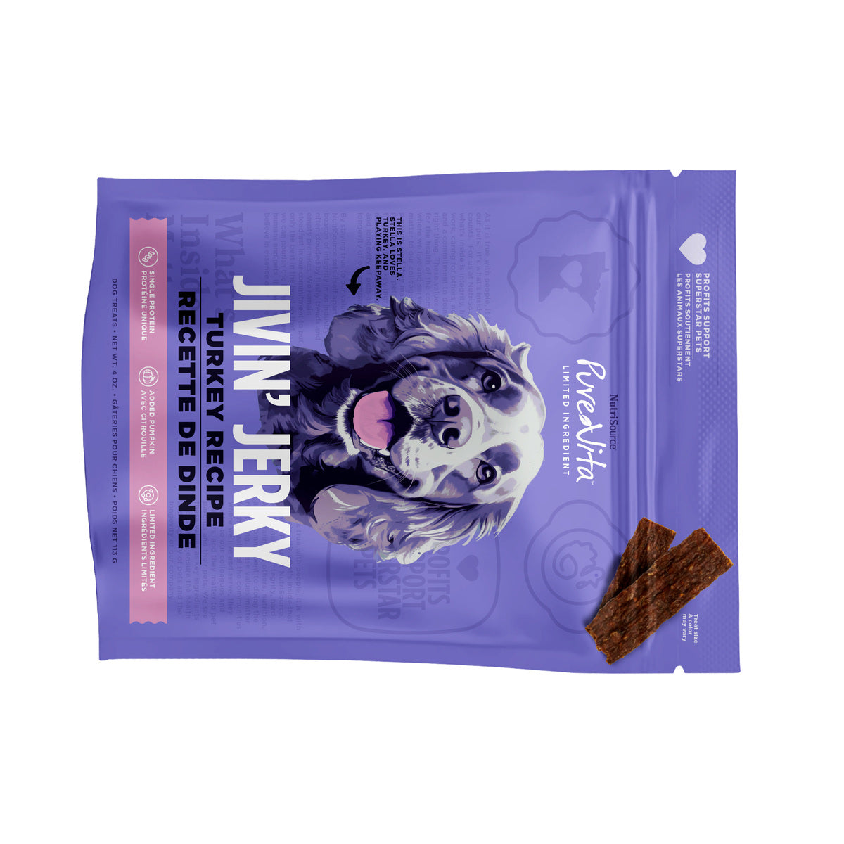 NutriSource PureVita Limited Ingredient Turkey Jerky Dog Treats - 4 oz