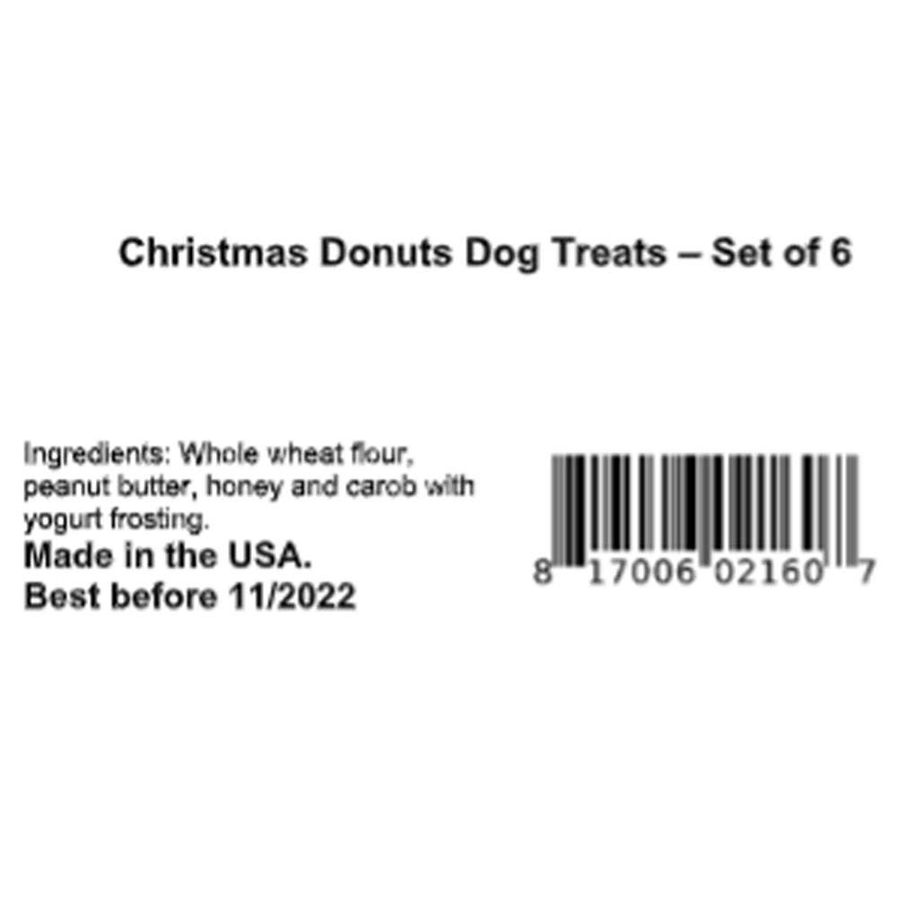 Christmas Donuts Dog Treats- Set of 6- Wreath, Santa, Present & More!