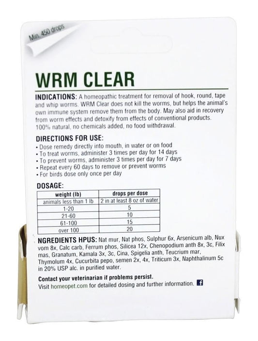 Homeopet Remedies Warm Clear 15 ml