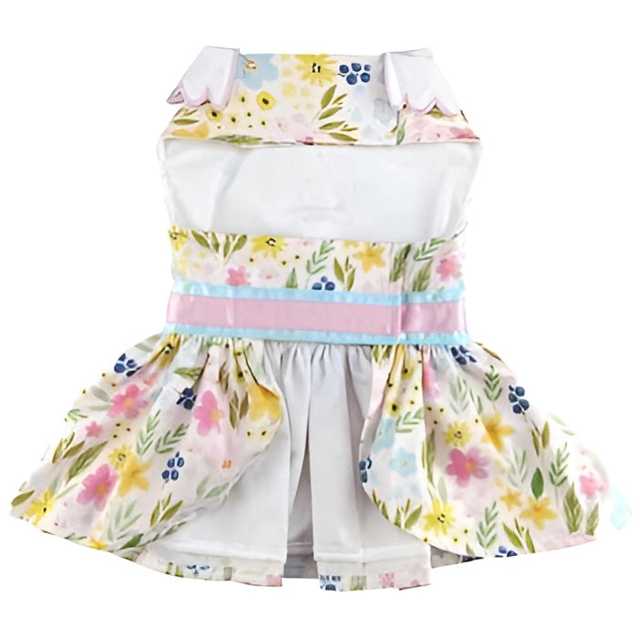Pastel Meadow Dog Dress with Matching Leash