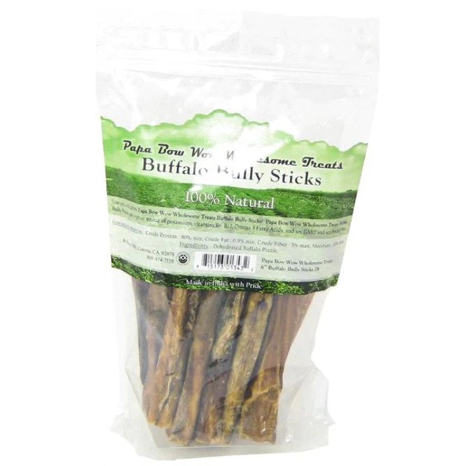 Papa Bow Wow Buffalo Bully Sticks - 6" Long