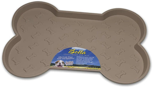 Loving Pets Bella Spill-Proof Dog Mat - Tan (18.25"L x 13.25"W)