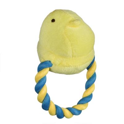 Peeps Squeaky Rope Dog Toy (Yellow Chick)