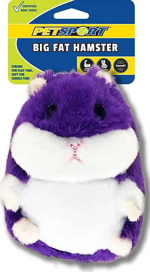 Petsport Tiny Tots Fat Hamster Plush Dog Toy Purple