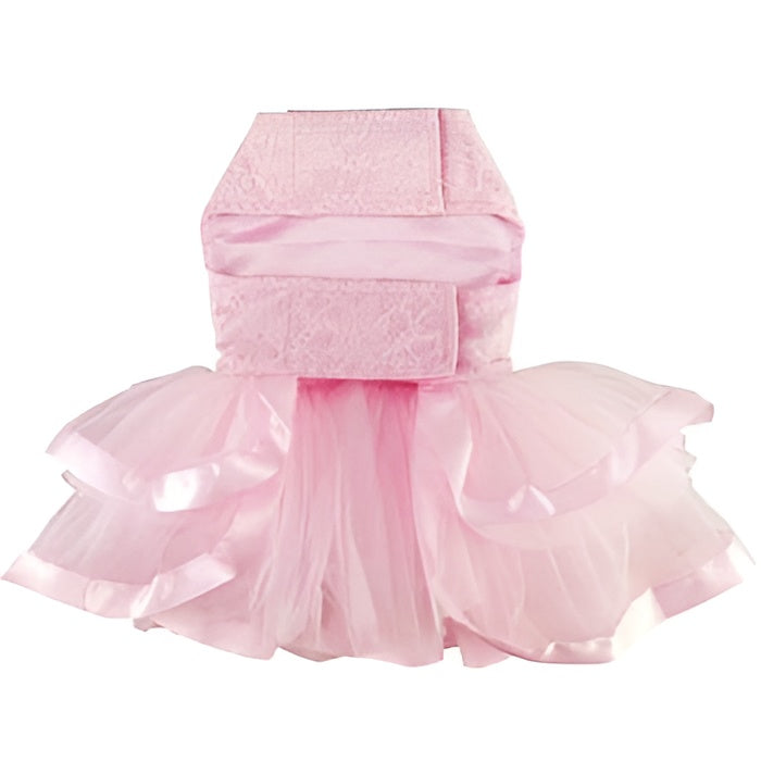 Pink Lace & Ruffles Dog Dress with Matching Leash