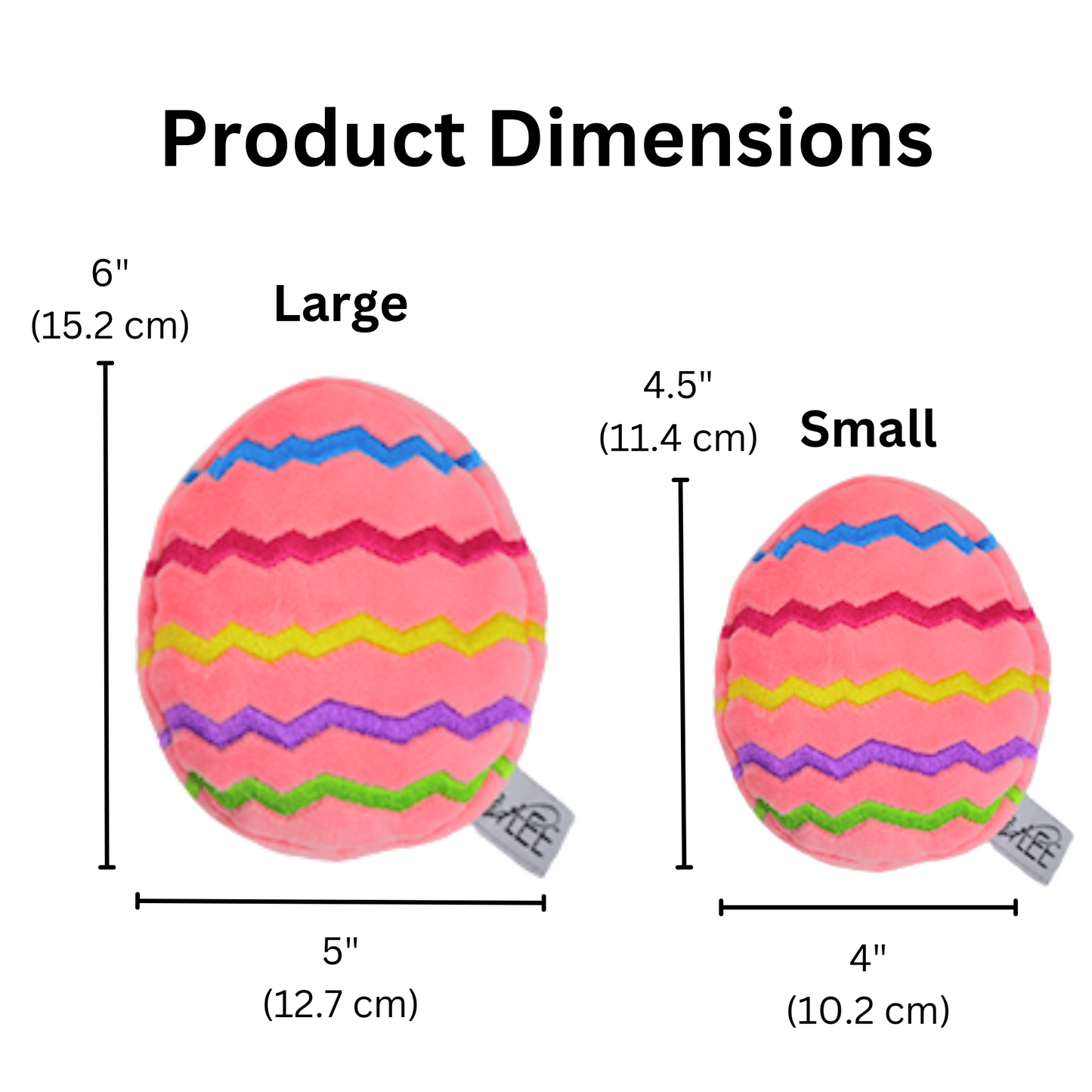 Midlee Easter Egg Plush Dog Toy - Pink (Large)