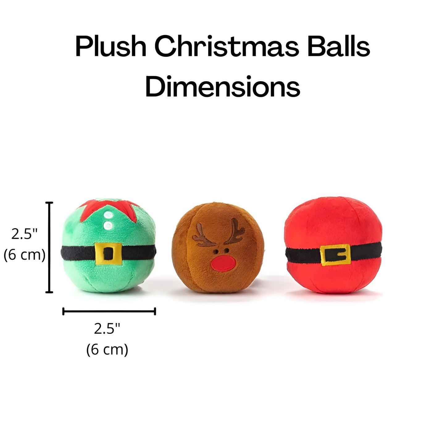Midlee Christmas Catnip Plush Balls 3-Pack – Santa, Reindeer & Elf Cat Toy Set, Soft Catnip Balls, Interactive Cat Toy, Stocking Stuffers