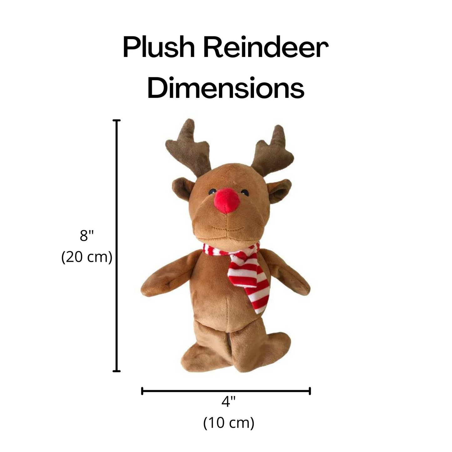 Midlee Christmas Reindeer Plush Dog Toy with Scarf