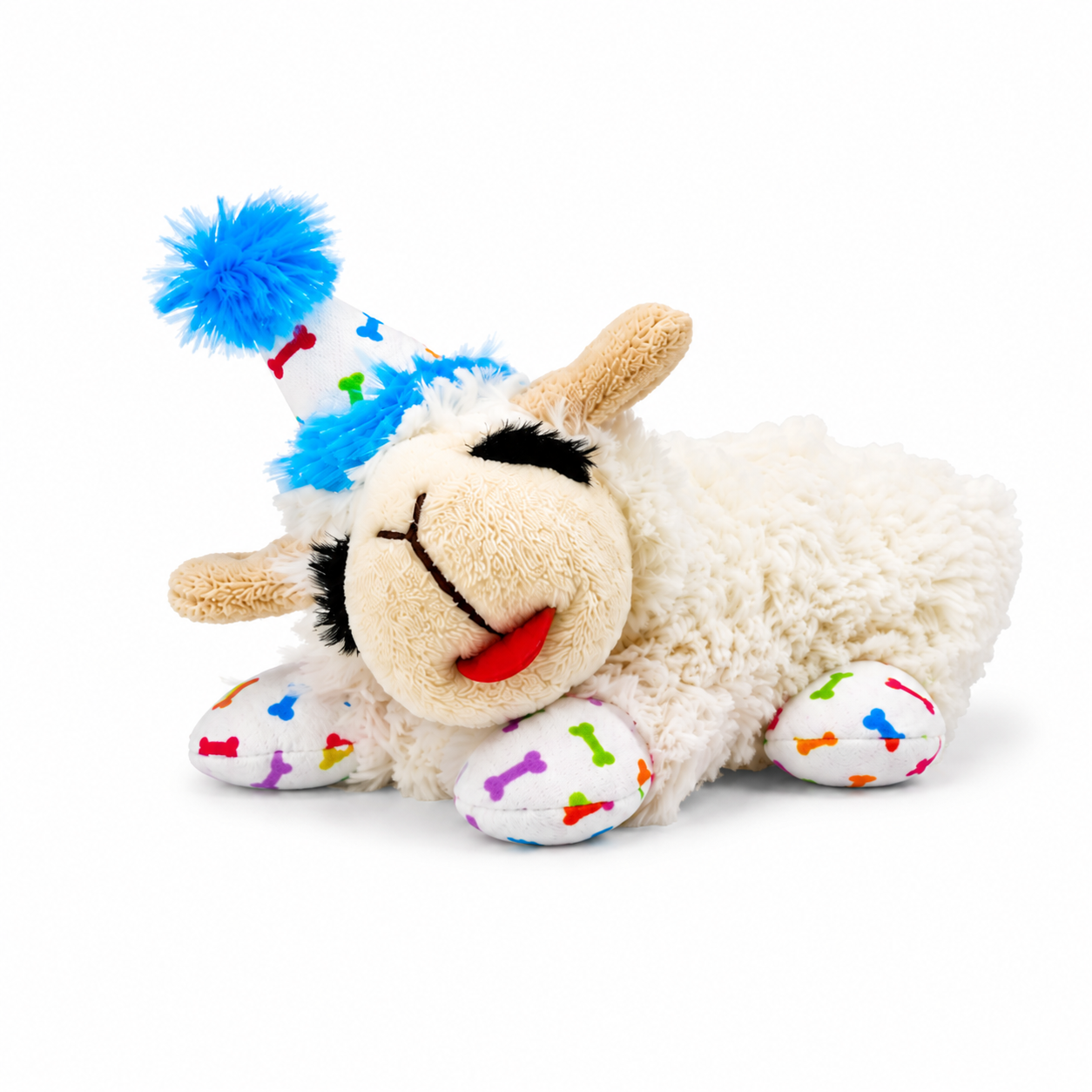 Multipet Lamb Chop with Birthday Hat Dog Toy - 6"