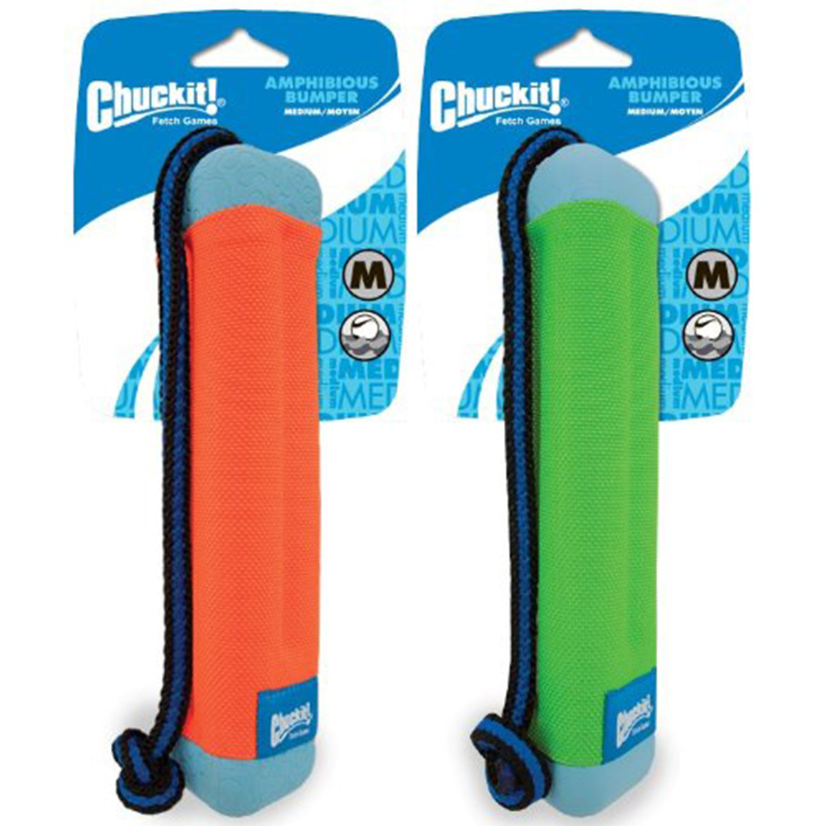Chuckit Amphibious Bumper Fetch and Float Dog Toy - Small (Assorted Colors)- 2 Pack