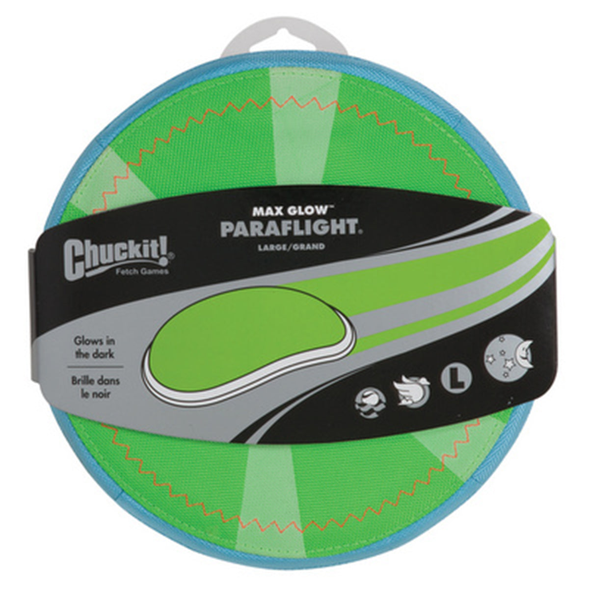 Chuckit Max Glow Paraflight Water Floating Flying Disc Dog Toy - Large-2 Pack
