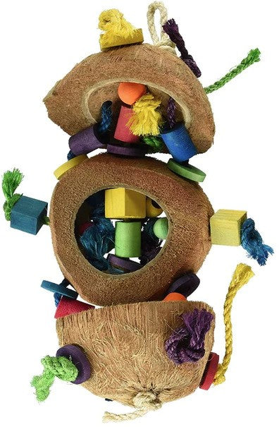 Penn Plax Natural Coconut Bird Kabob with Wood and Sisal