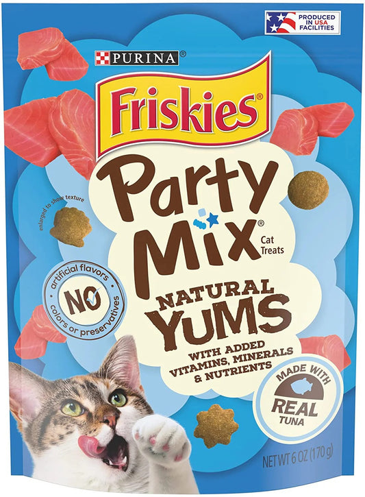 Friskies Party Mix Natural Yums Cat Treats Made with Real Tuna - 6 Oz