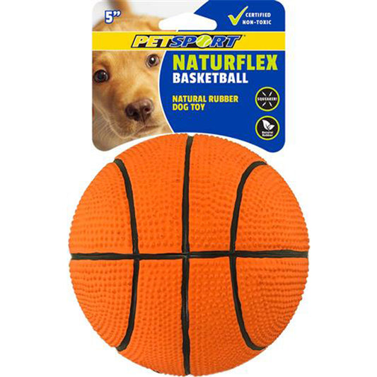 PetSport Naturflex Large Basketball Ball Latex Dog Chew Toy - 5"