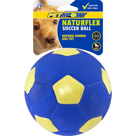 PetSport Naturflex Large Soccer Ball Latex Dog Chew Toy - 5"