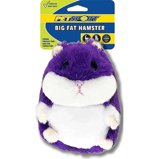 PETSPORT Big Fat Hamster Purple Dog Toys - 7"