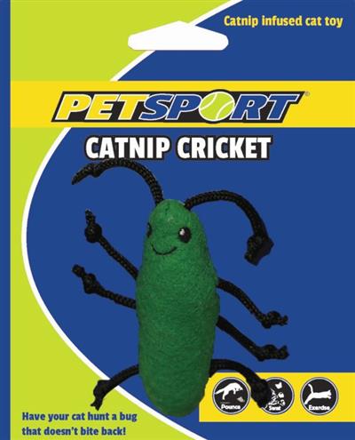 PetSport Catnip Cricket Crinkle Cat Toy - Assorted Colors (3.5")- One Unit