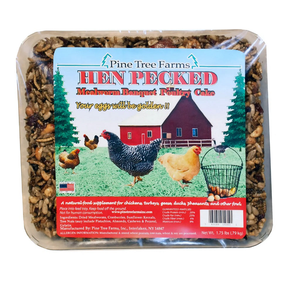Pine Tree Farms Hen Pecked Mealworm Poultry Cake 1.75 lb
