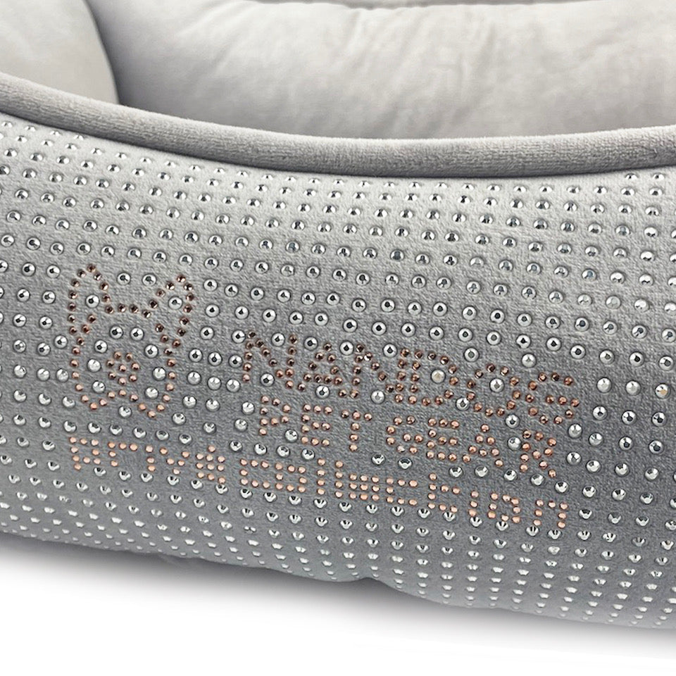 NANDOG Micro-Plush Prive Bling Collection Dog & Cat Bed - Gray