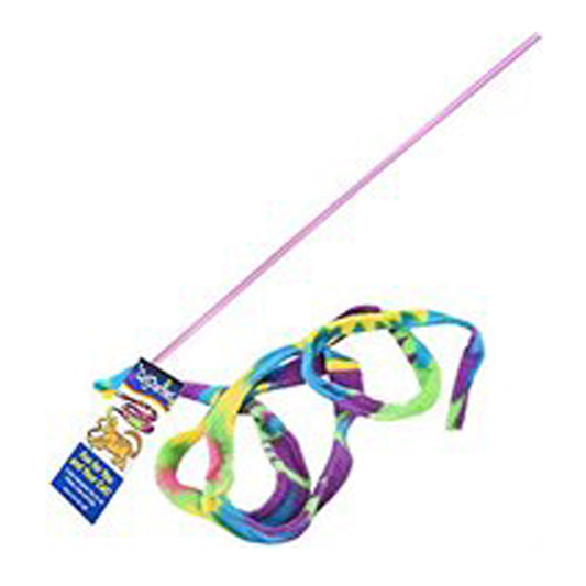 Cat Dancer Cat Toy Cat Charmer Tie Dye Wand Teaser 1 Pack