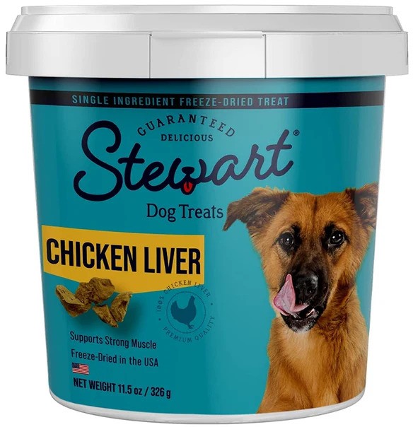 Stewart Pro-Treat 100% Freeze Dried Chicken Liver for Dogs - 11.5 oz-DS