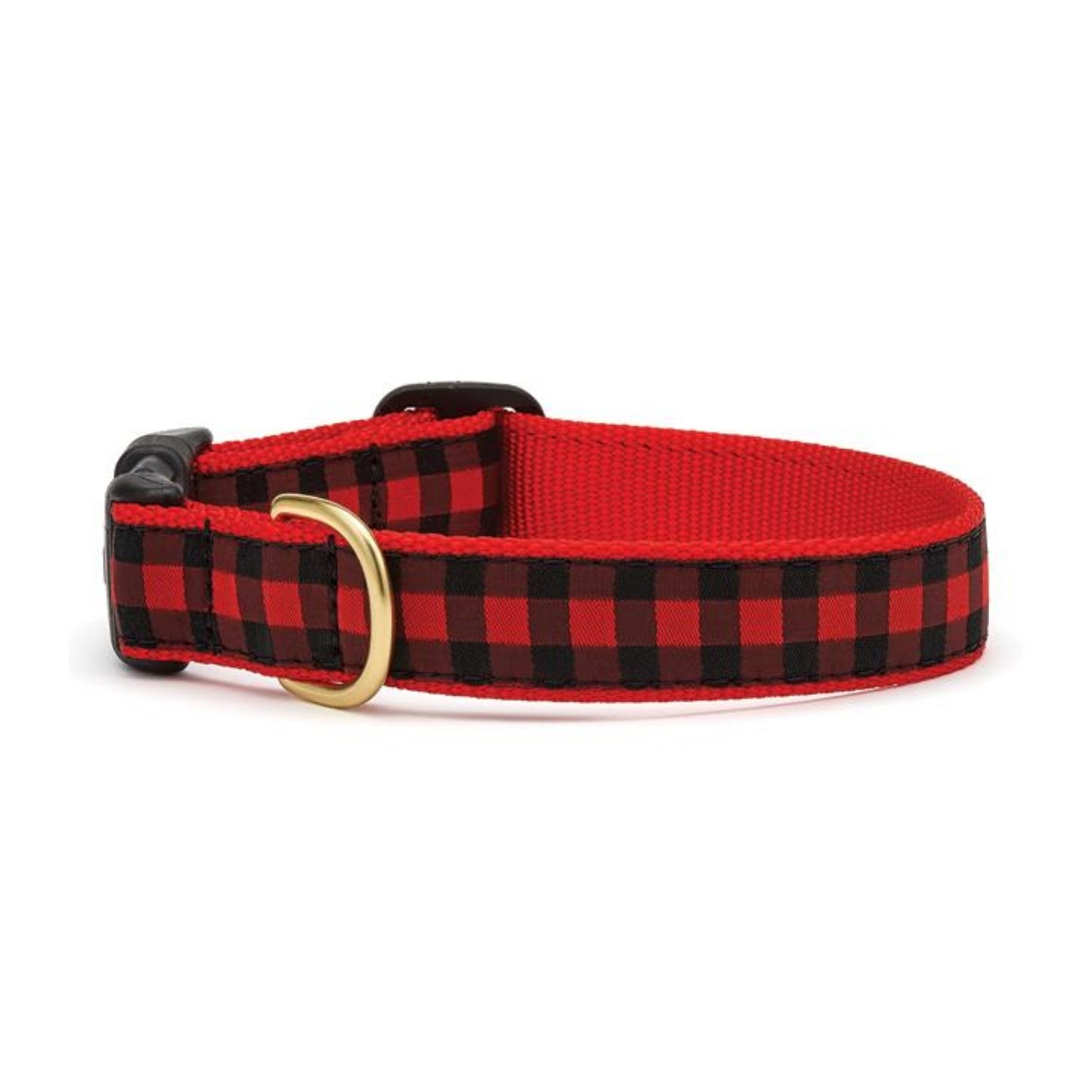 Up Country Red Buffalo Check Dog Collar, Medium