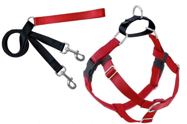 2 Hounds Design Freedom No Pull Dog Harness and Leash Training Package Red XL