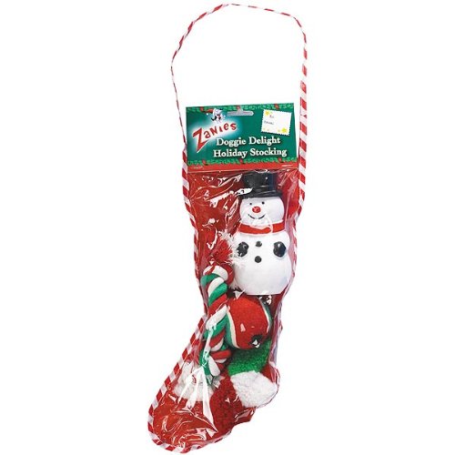 Zanies Doggie Delight Holiday Stockings — Festive Holiday Toys for Dogs (14")