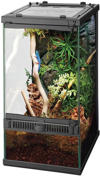 Zilla Front Opening Terrarium with Realistic Rock Foam Background 8"L x 10"W x 15"H- DS