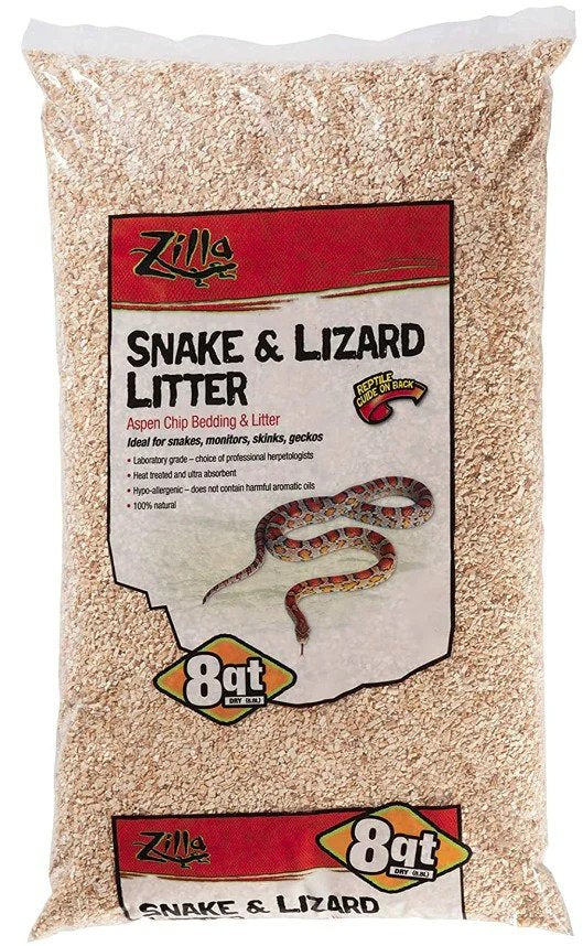 Zilla Lizard Litter Aspen Chip Bedding & Litter - 8qt