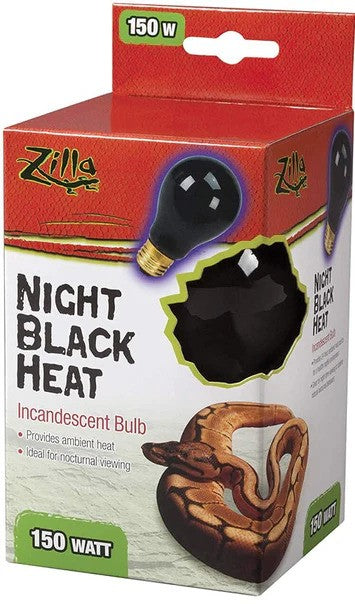 Zilla Night Time Black Light Incandescent Heat Bulb - 150 Watts