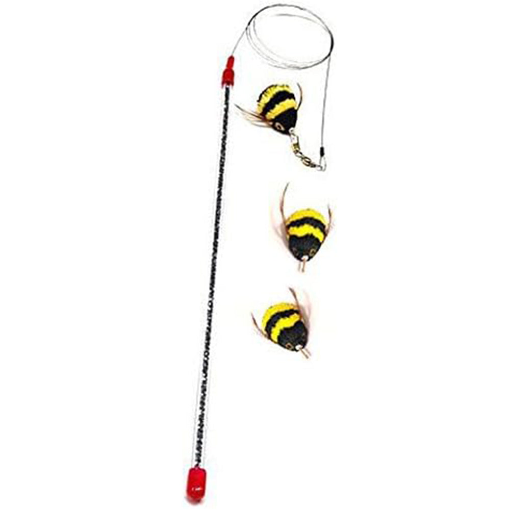 Go Cat Da Bee Teaser Wand And TWO Extra Bee Attachments Set