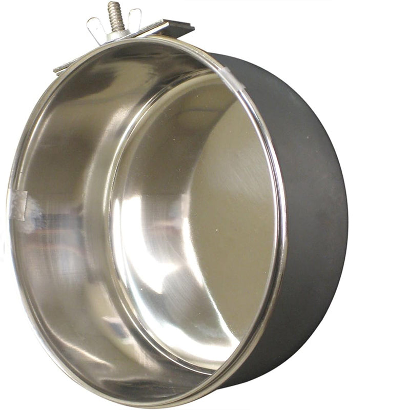 QT Dog Stainless Steel Pet Bowl Coop Cup with Clamp - 30 oz