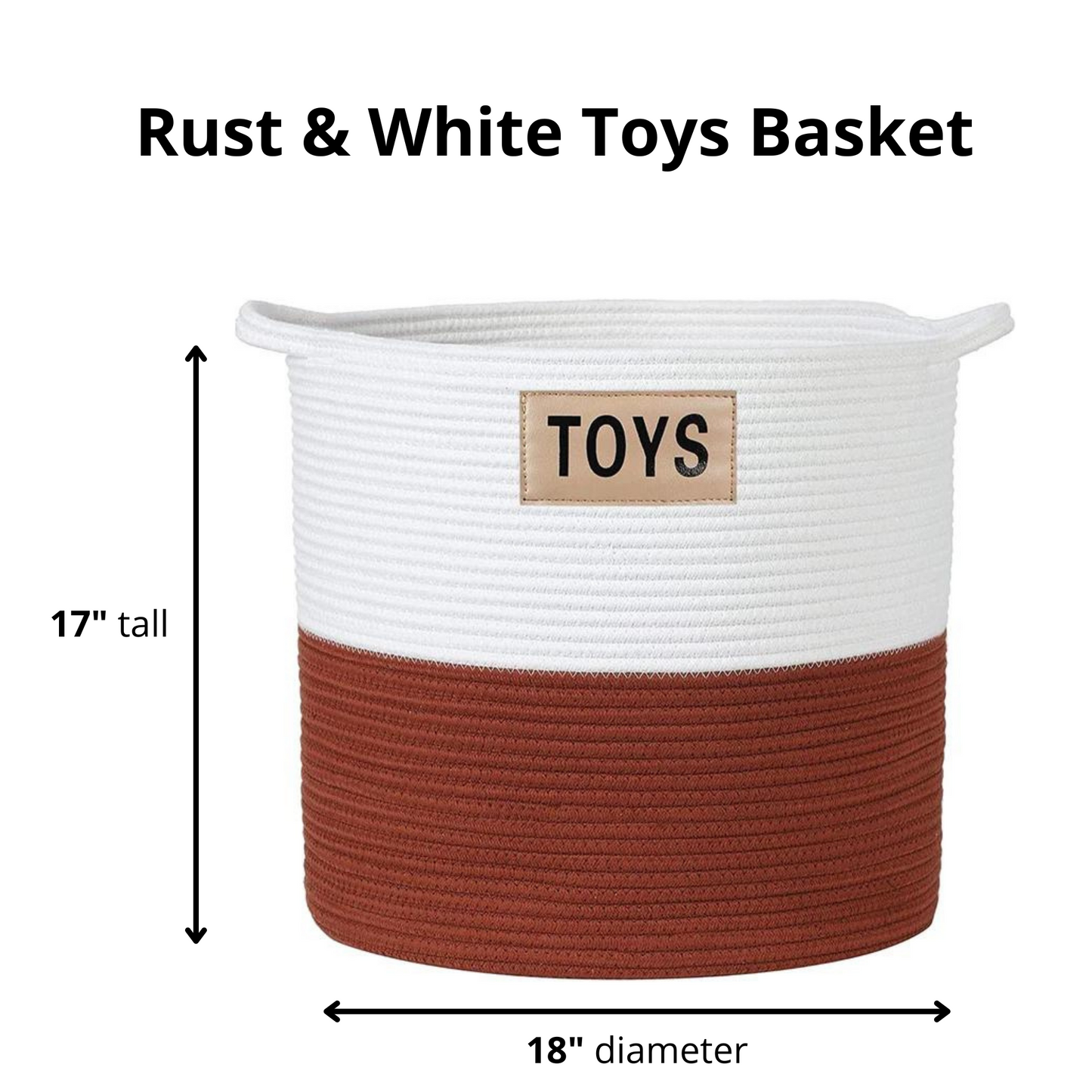 Midlee Rust & White Rope Toys Basket