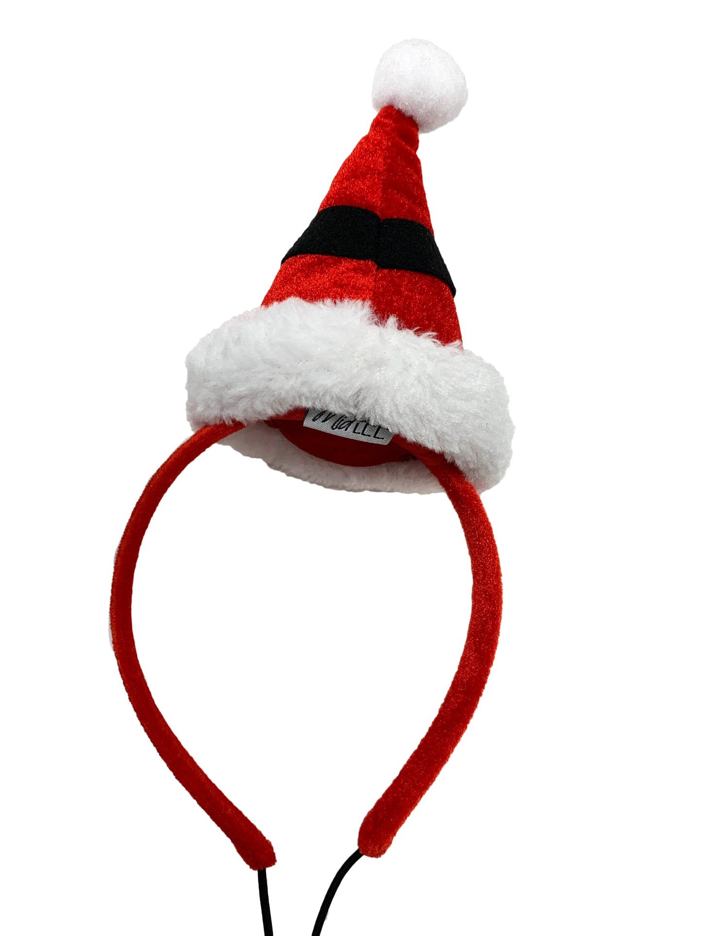 Midlee Santa Hat Headband with Red/White Bell Collar for Large Dogs