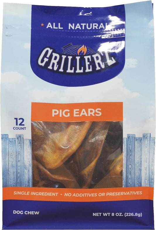 Grillerz Pig Ears Dog Treat- 12 Count