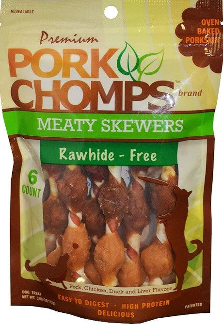 Pork Chomps Premium Nutri Chomps Meaty Skewers - 6 count