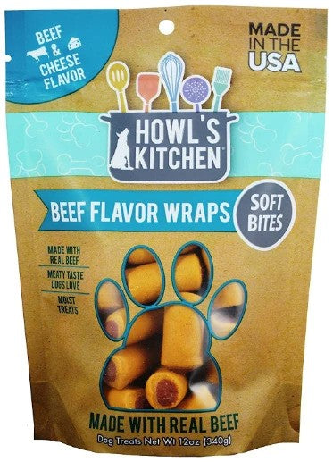 Howl's Kitchen Beef Flavor Wraps Soft Bites - Beef & Cheese Flavor - DS