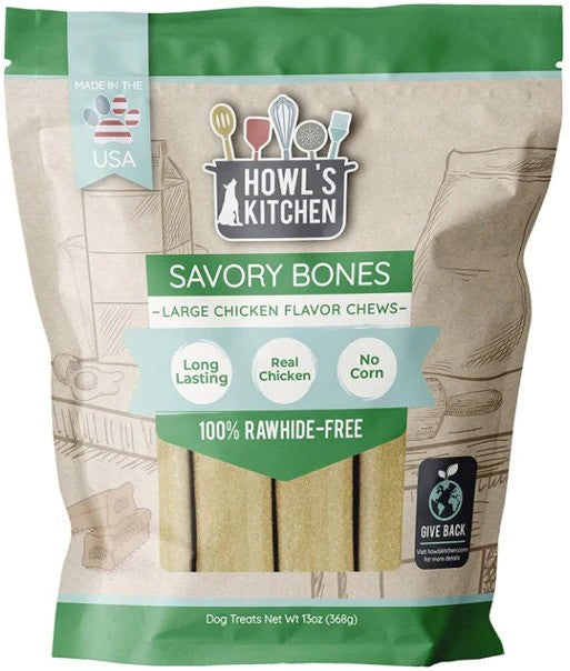 Howls Kitchen Savory Bones Chicken Flavored Chews Large (13 oz) - DS