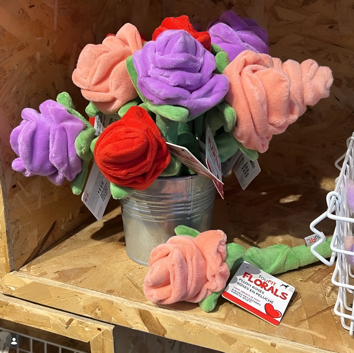 FouFIT Hide 'n Seek Florals Plush Rose Valentine's Toy for Dogs - Purple