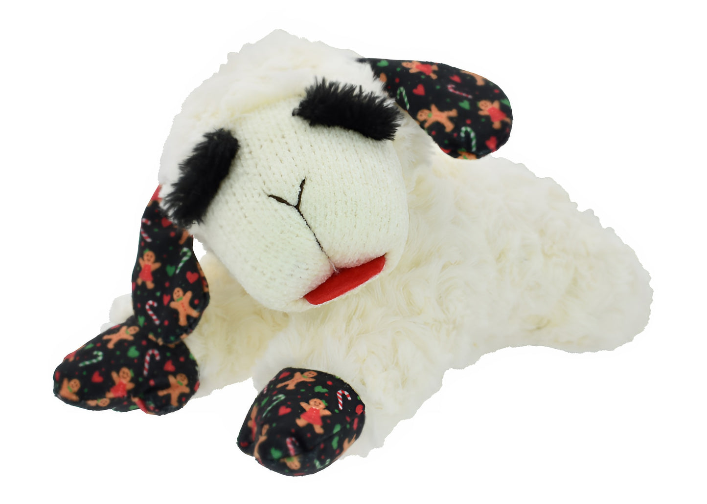 MultiPet Lamb Chop Christmas Dog Toy- Gingerbread Print -10.5"