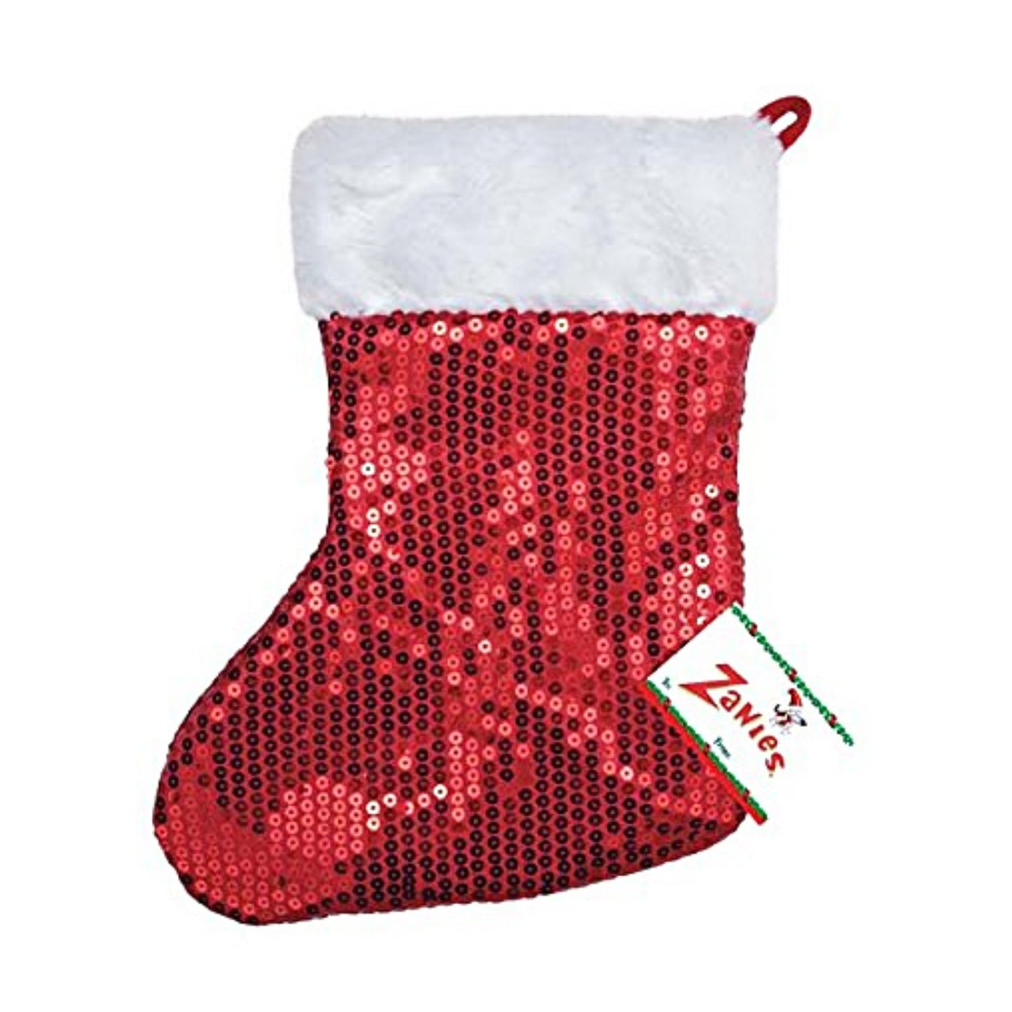 Zanies Sequin Christmas Stocking, 11½", Red