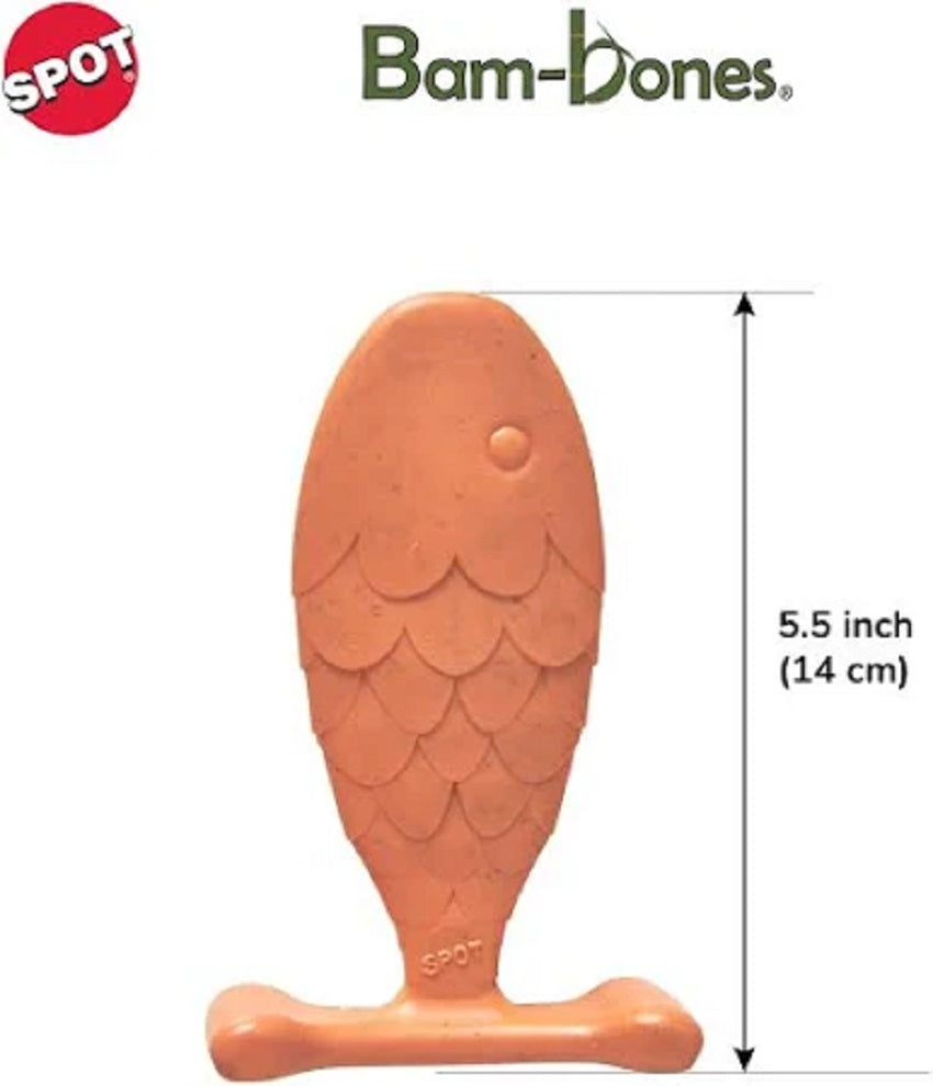ETHICAL/SPOT Bam-Bone Fish Salmon Chew Toy - 5.5"